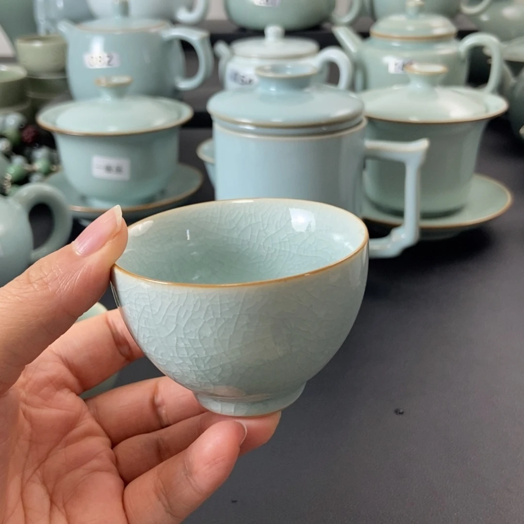 红***孩壶一级品冰花釉鸡心杯