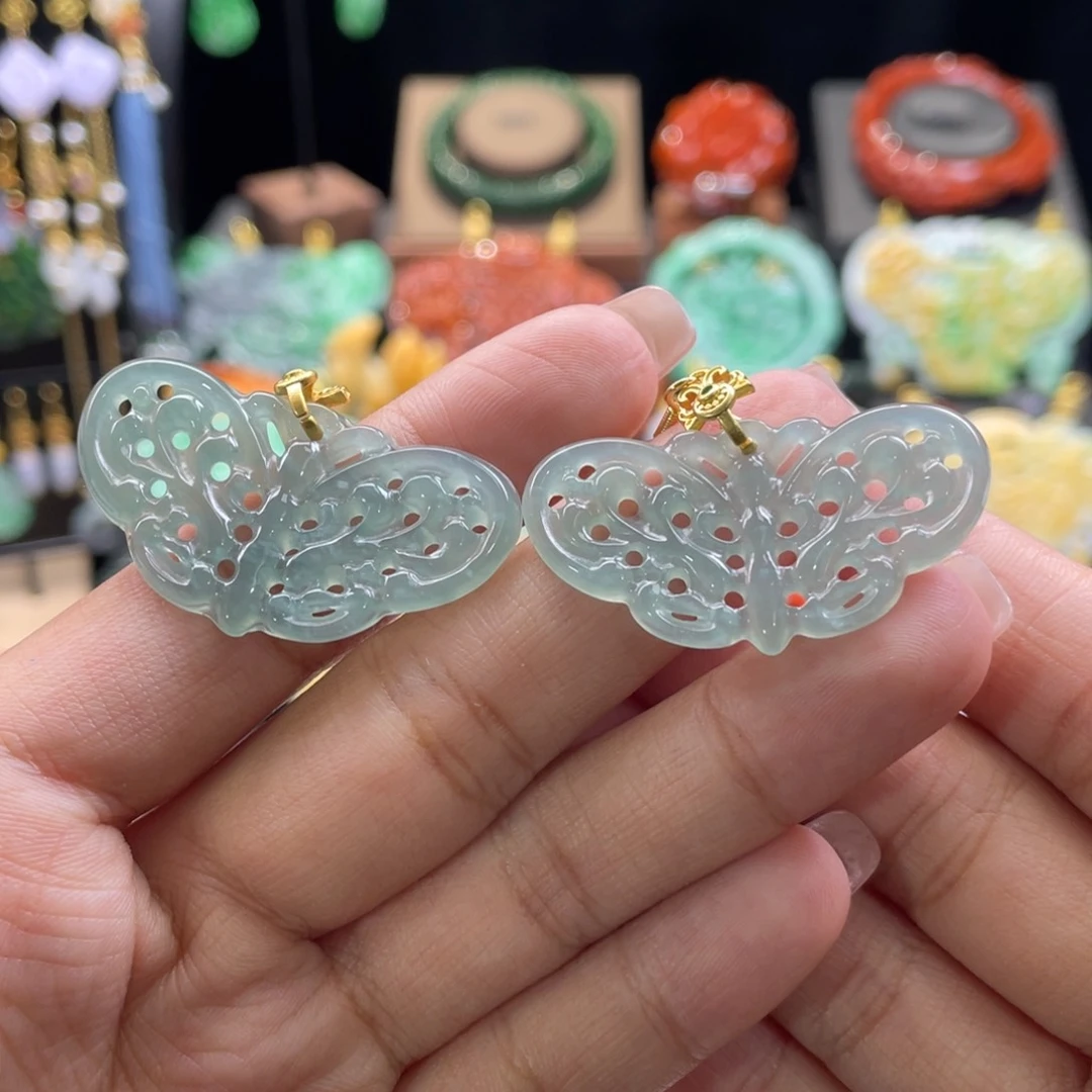 翡翠颈饰未镶嵌晓*代编织