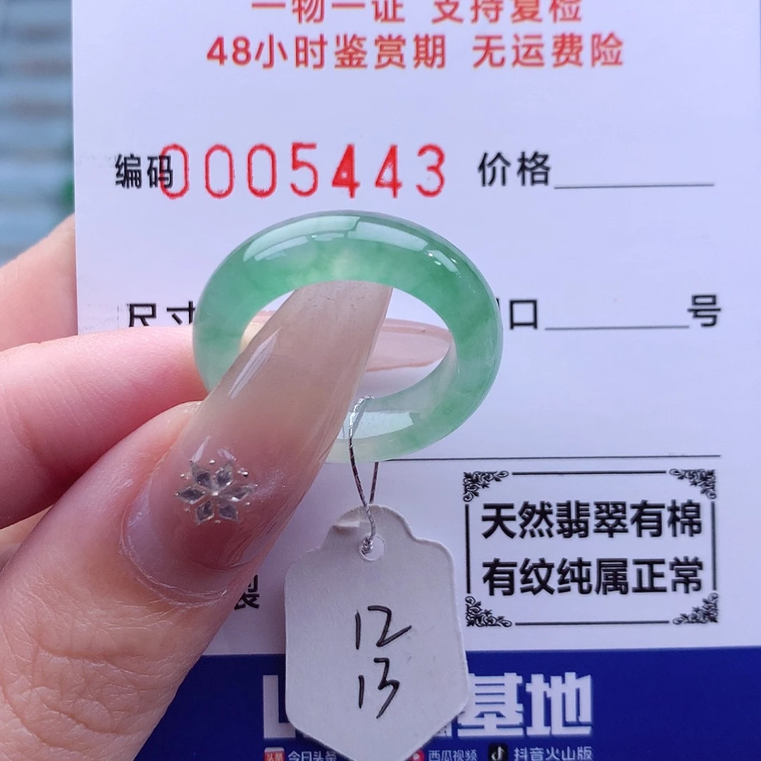 翡翠未镶嵌戒指天然