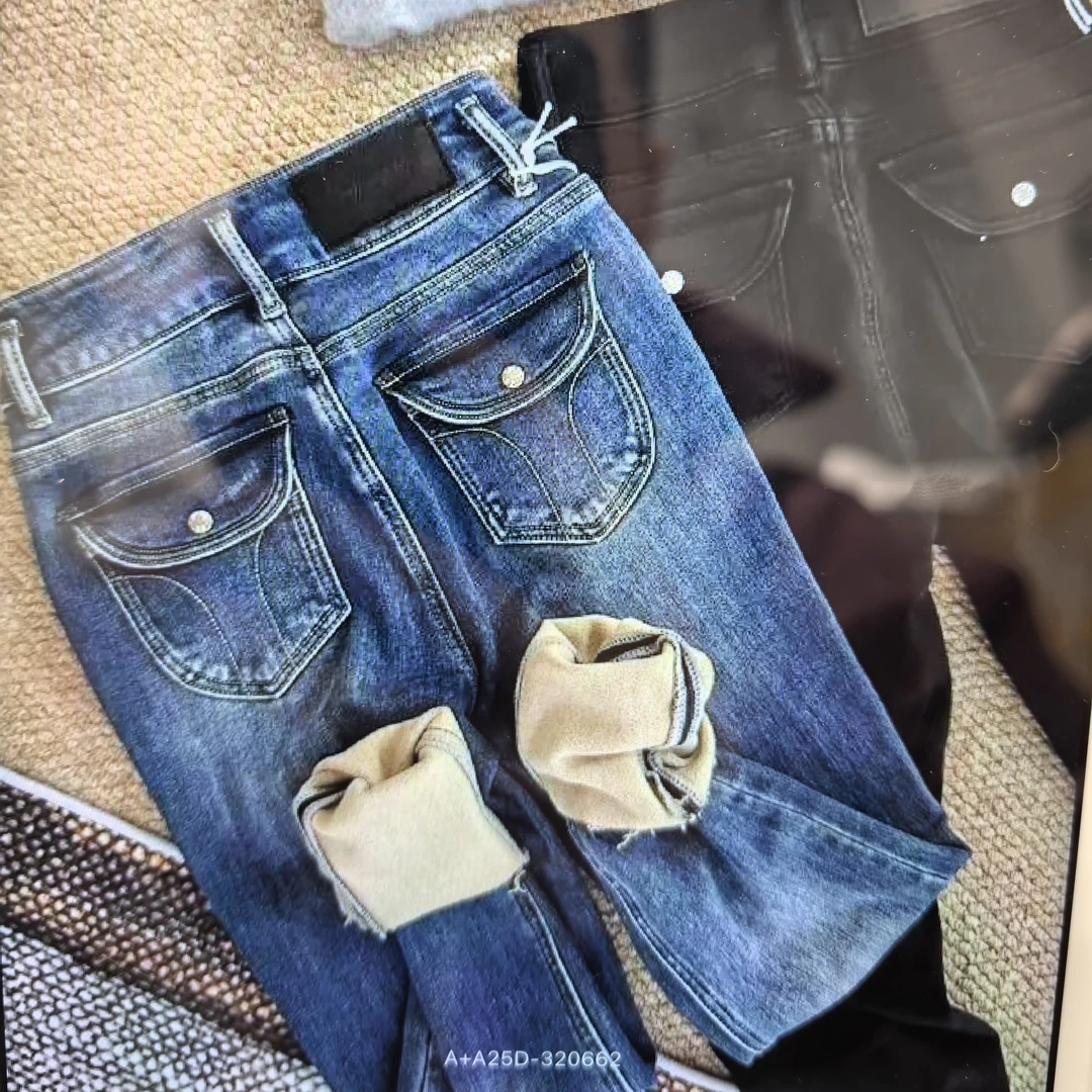 JINTAIYANG【320662】秋冬加绒高腰显瘦小脚铅笔牛仔裤