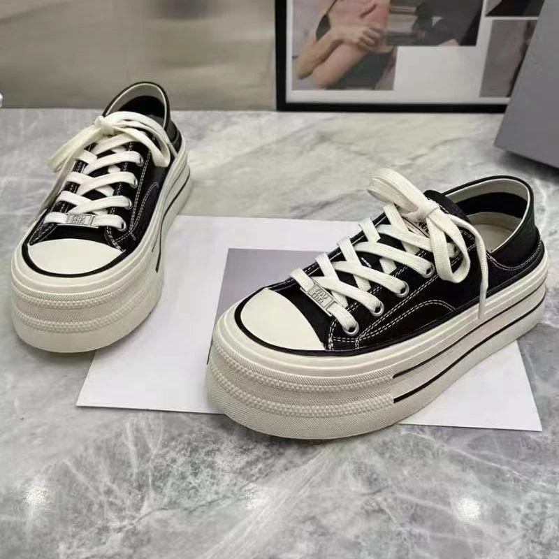 真皮饼干厚底板鞋女2025年春夏新款韩版百搭5G12-225