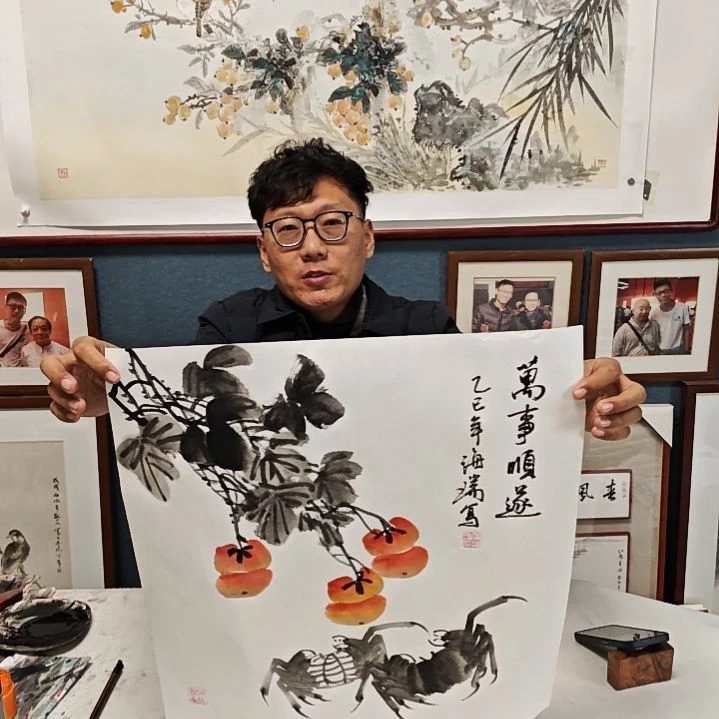 国画贾海瑞老师现场定制