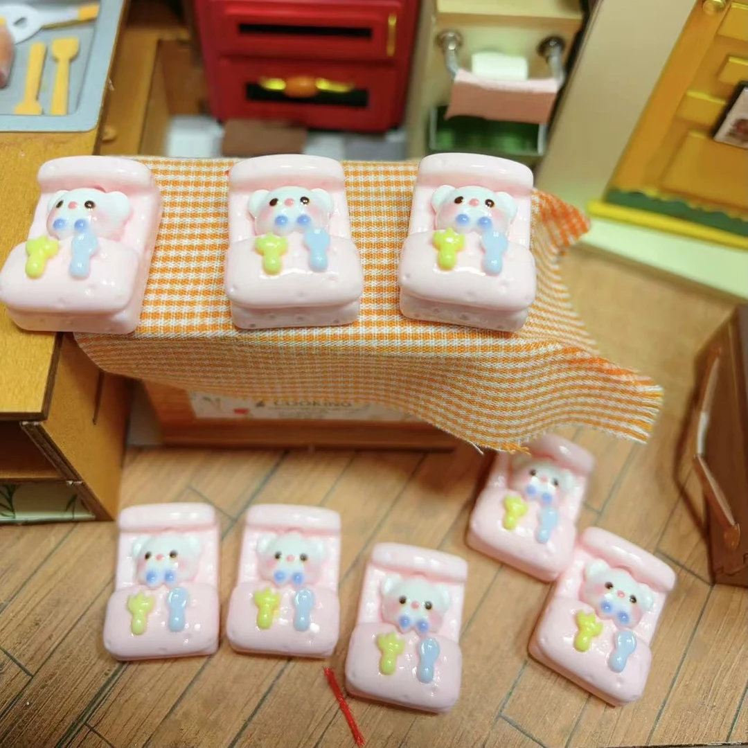 【师姐毒家定制】立体小熊宝宝床（亮面）树脂手工diy饰品