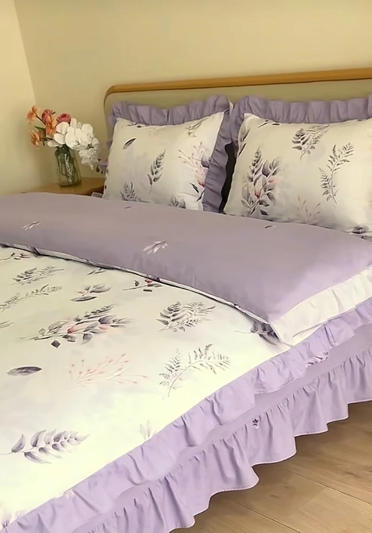 全棉定制款床裙四件套