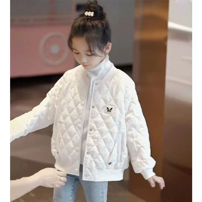 螺纹【闪闪蝴蝶-绗棉-棉服】女童新款洋气公主加厚