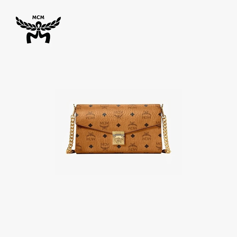 「专柜同款」MCM MILLIE VISETOS经典中号链条包复古印花信封包