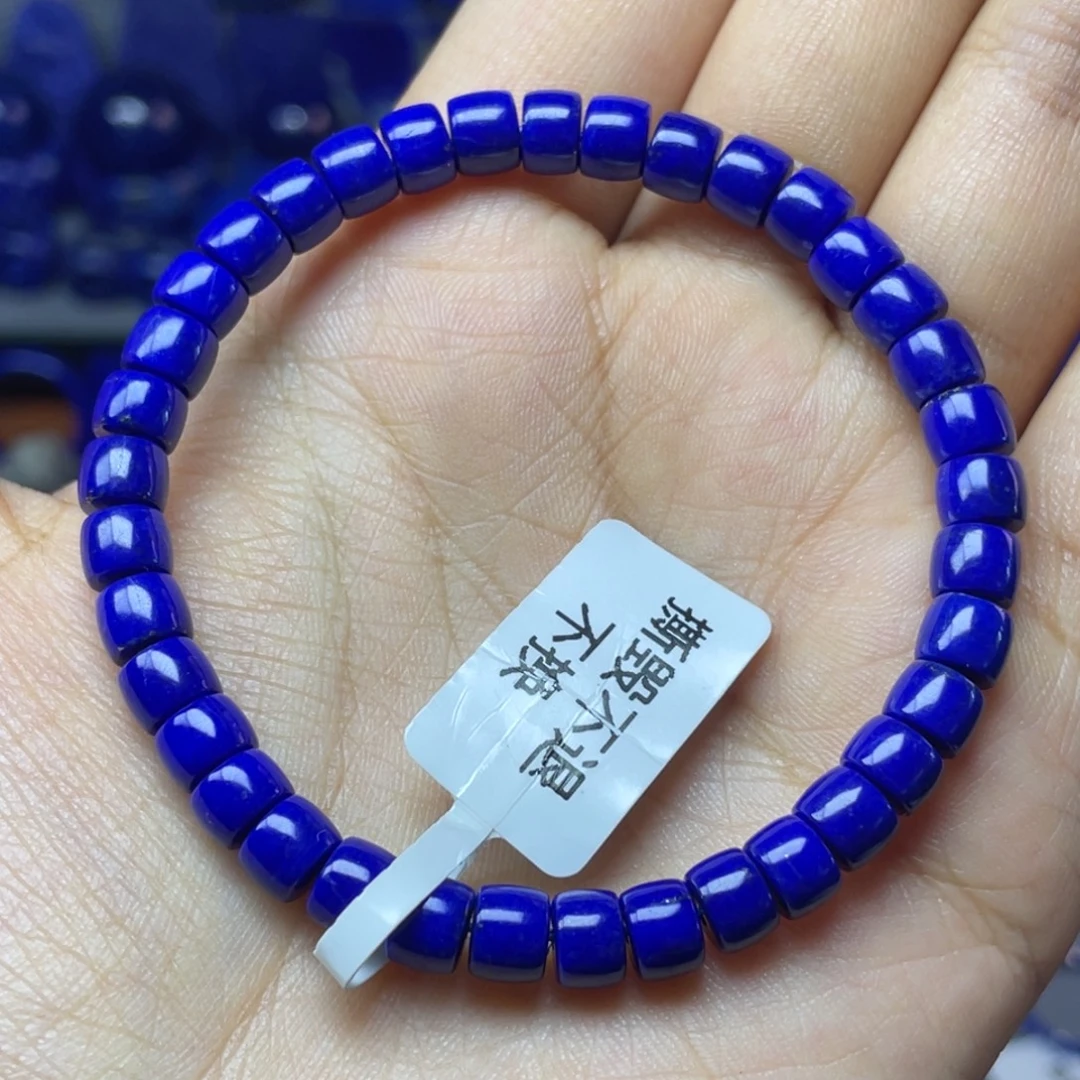 青金石未镶嵌6×4mm直切手串