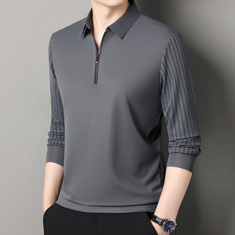 温纽旺春装卫衣男拉链翻领春秋季新款打底衫男士品牌高端长袖t恤