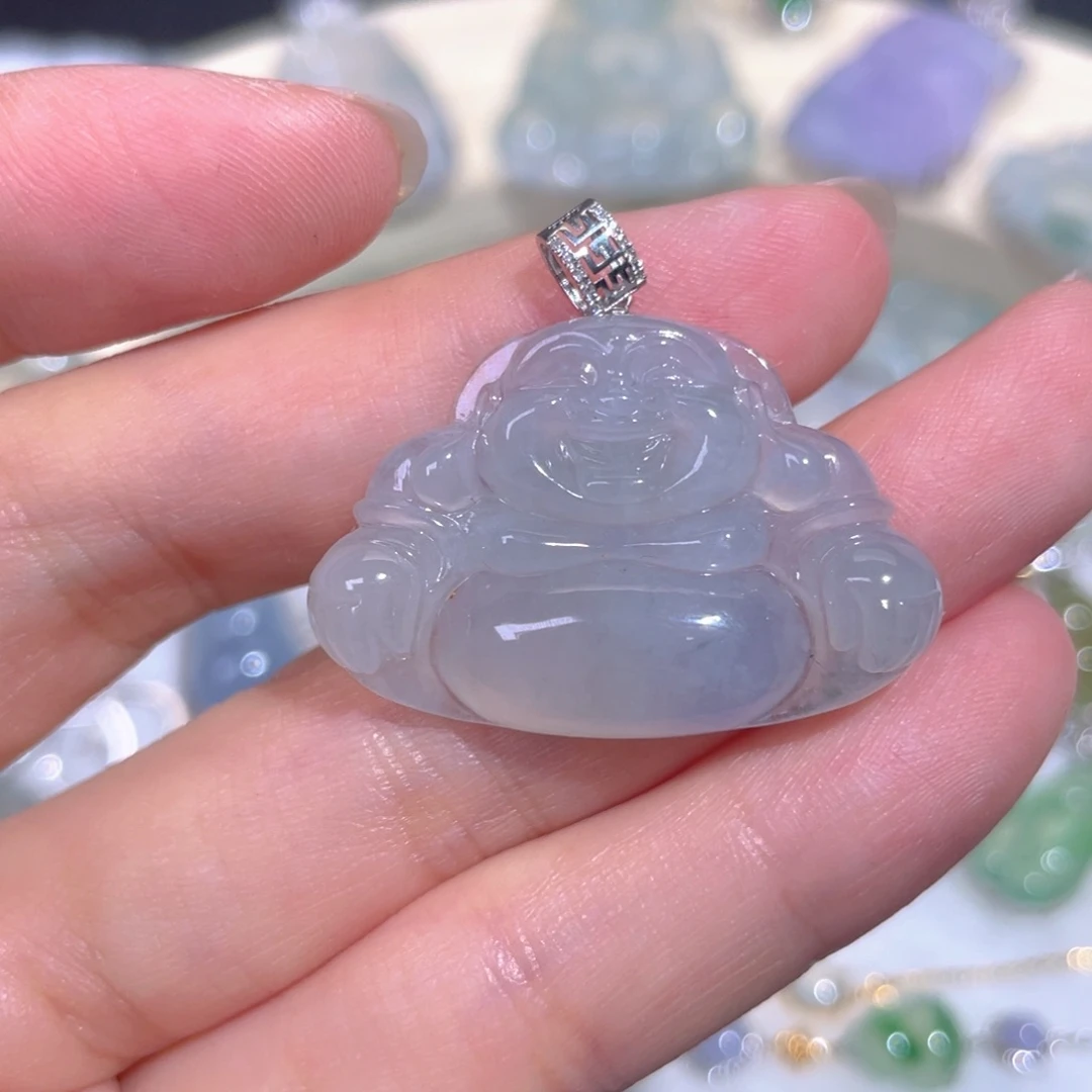 颈饰18K金镶嵌翡翠翡翠