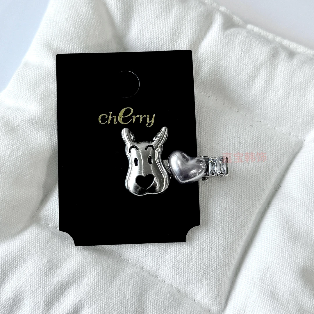 韩版东大门定制款原创设计气质时尚可爱百搭可爱小狗鸭嘴夹YZ255