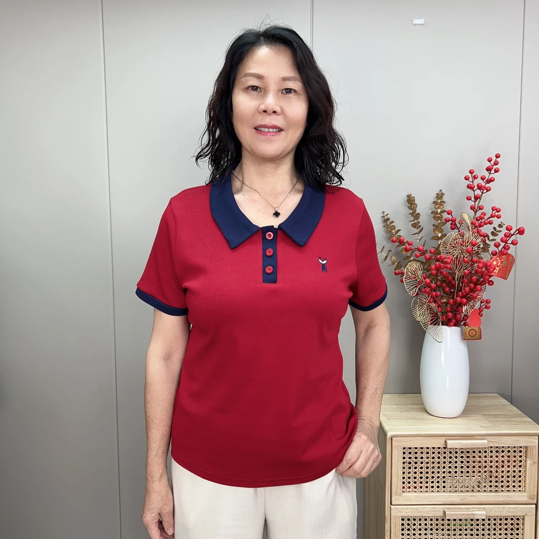 25年新款夏季新款短袖翻领夏季上衣棉上衣休闲气质短袖显瘦百搭