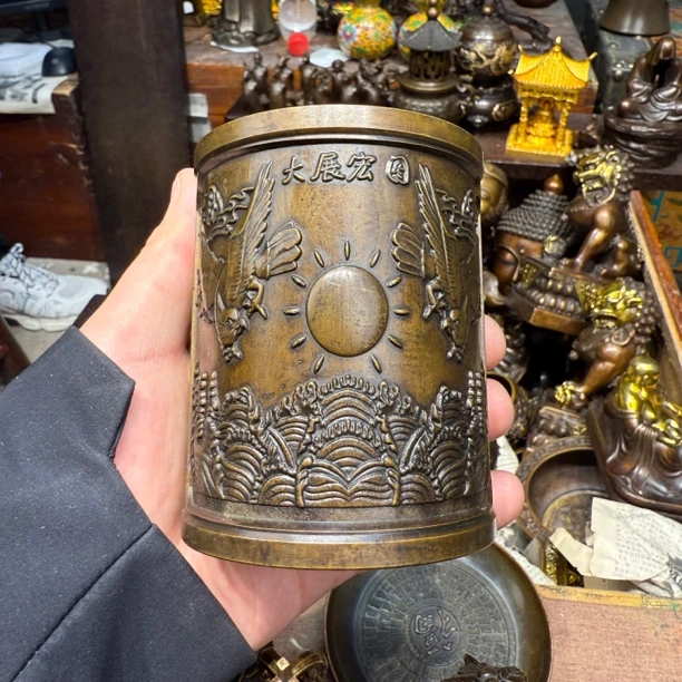 【闪购链接】铜笔筒摆件