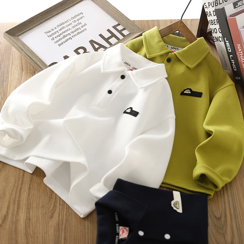 男童卫衣POLO衫春装2025新款儿童帅气长袖上衣春秋中大童打底衫潮