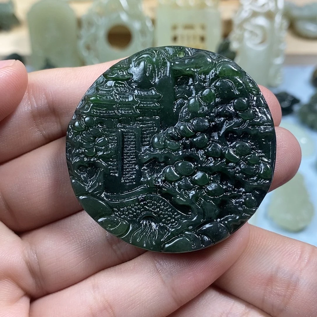 和田玉未镶嵌挂件