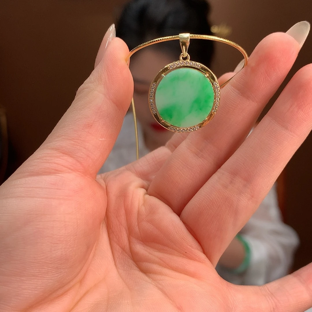 翡翠银S925镶嵌颈饰