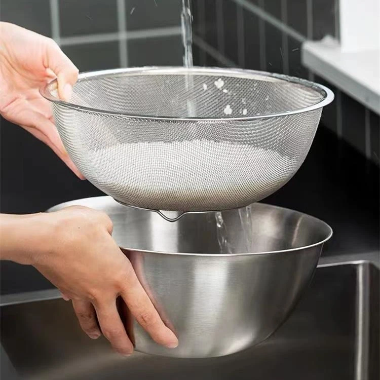 德国洗菜盆沥水篮洗米筛淘米盆厨房神器水果篮家用不锈钢沥水漏盆