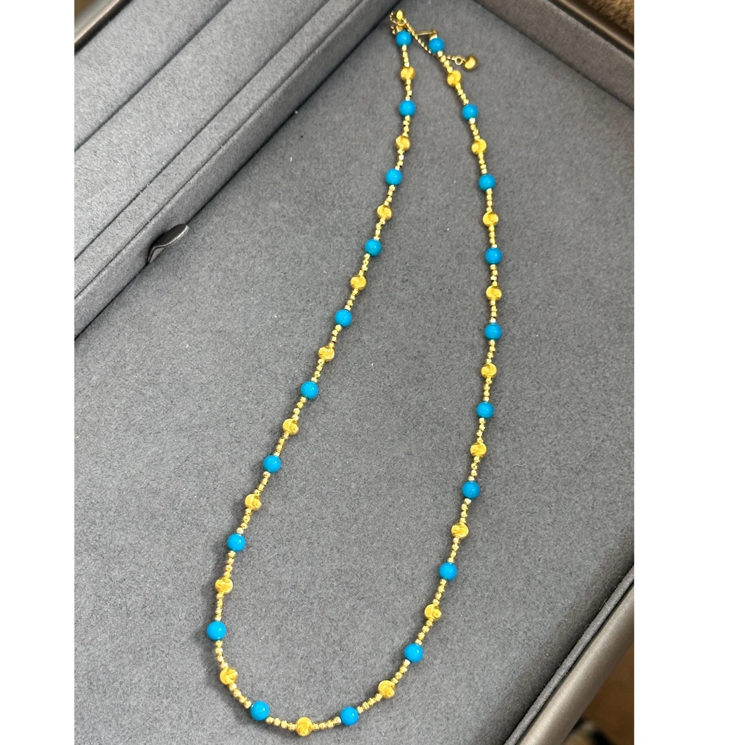 【米迦珠宝】18K金猫眼满天星美松项链