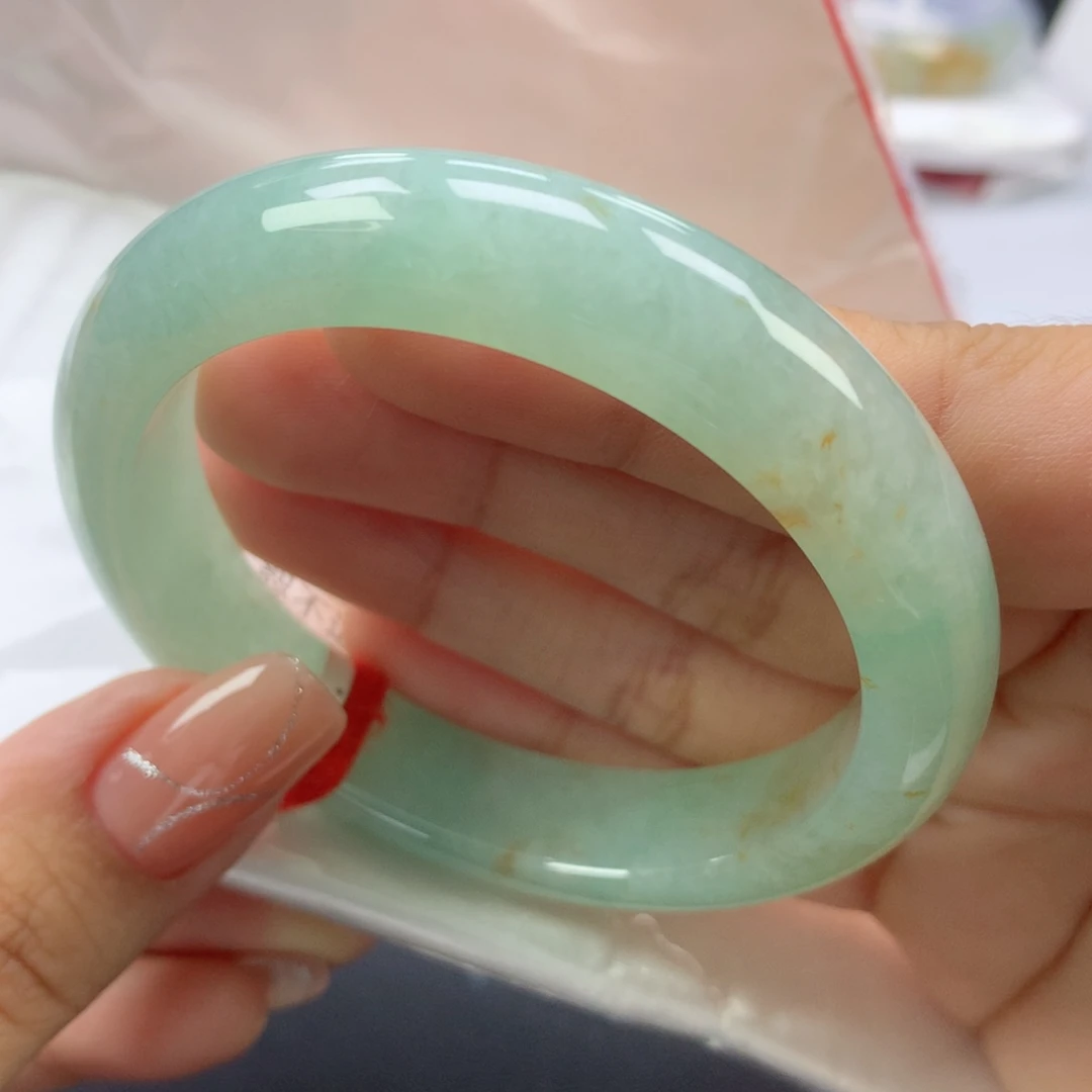 翡翠手镯未镶嵌缅甸天然翡翠手镯56正