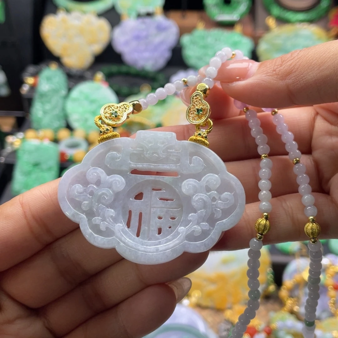 翡翠未镶嵌颈饰代编织