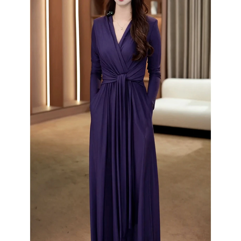 高级感优雅气质名媛风连衣裙2026春装新款轻奢时尚收腰显瘦A字裙