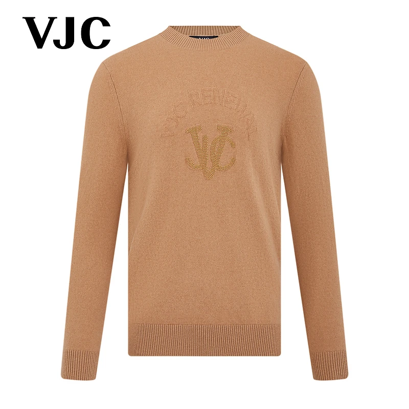 VJC/威杰思2025秋冬新款男装软糯山羊绒长袖针织衫B24DC2216