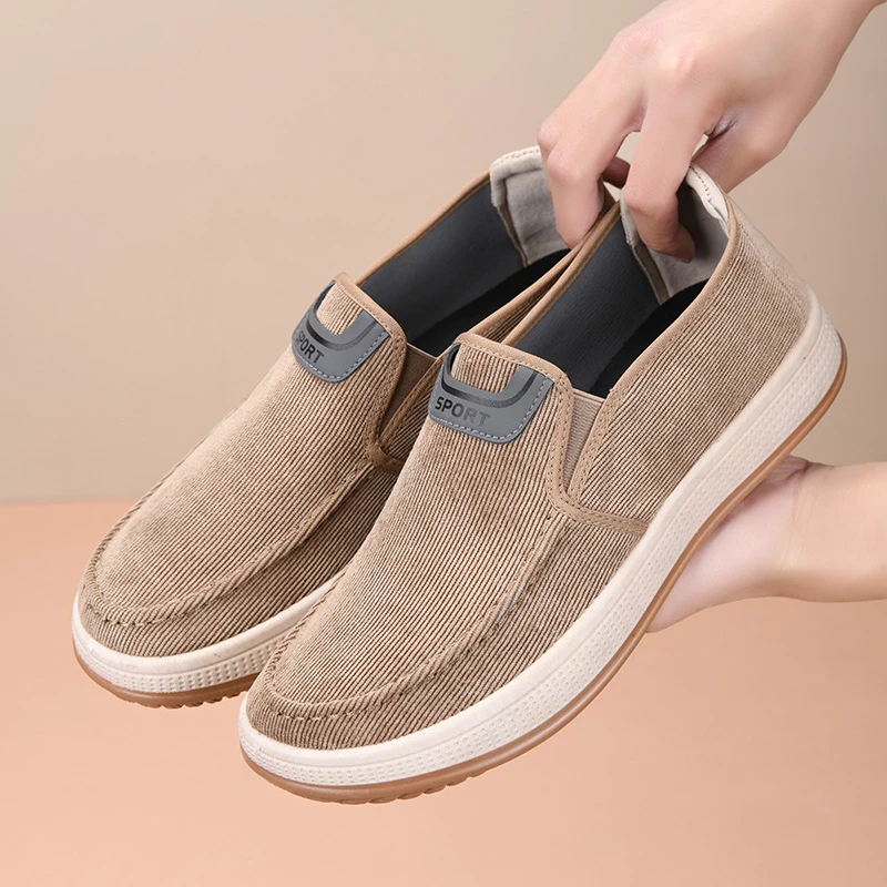 老北京布鞋透气不闷脚男士休闲鞋一脚蹬轻便爸爸鞋牛筋底男生板鞋