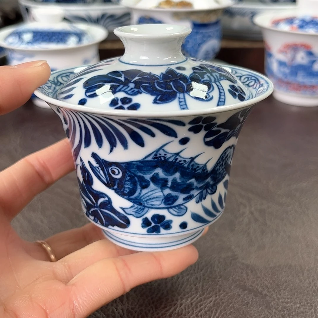 杯手绘高温瓷器瑕疵