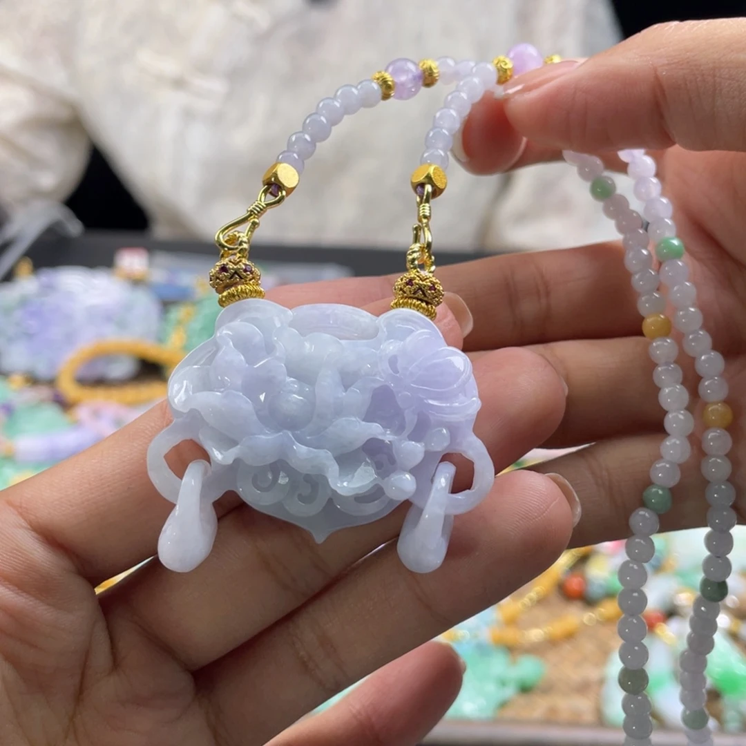 翡翠未镶嵌颈饰代编织