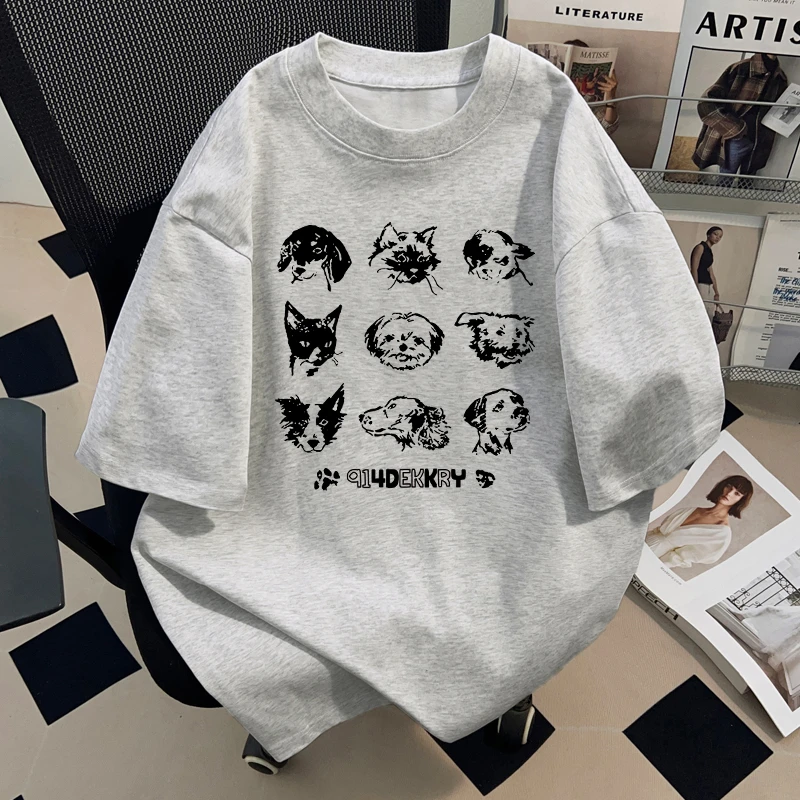 jtrt潮牌复古街头印花夏季重磅纯棉圆领男女hiphop高街短袖T恤ins