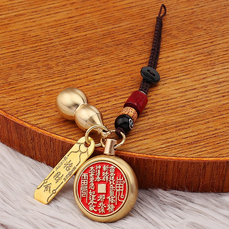 山鬼花钱五行八卦平安招财令葫芦钥匙扣挂件男女款配饰