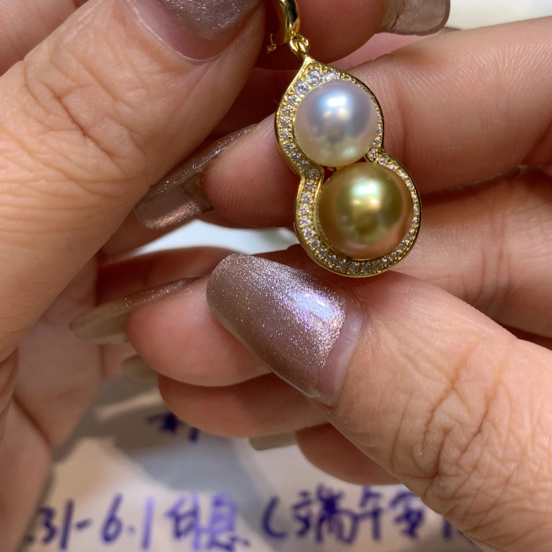海水珍珠银S925镶嵌颈饰