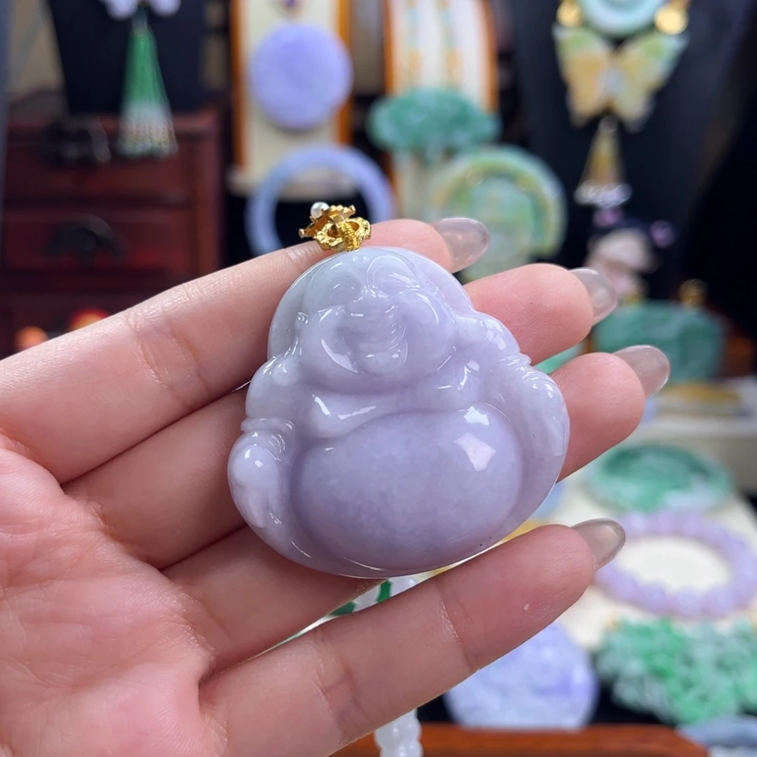 颈饰未镶嵌翡翠紫翡佛公