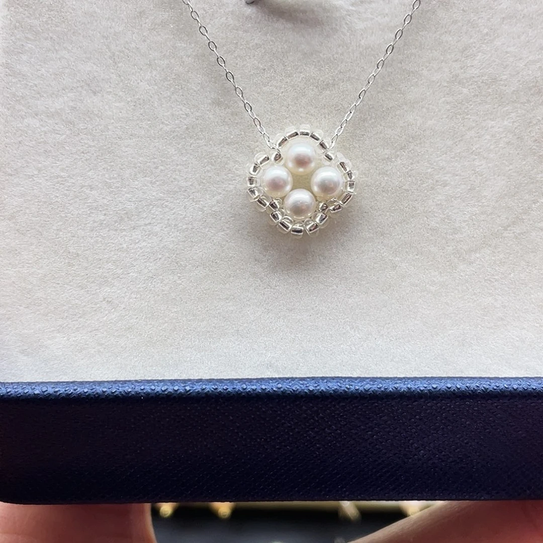 银S925镶嵌颈饰淡水珍珠