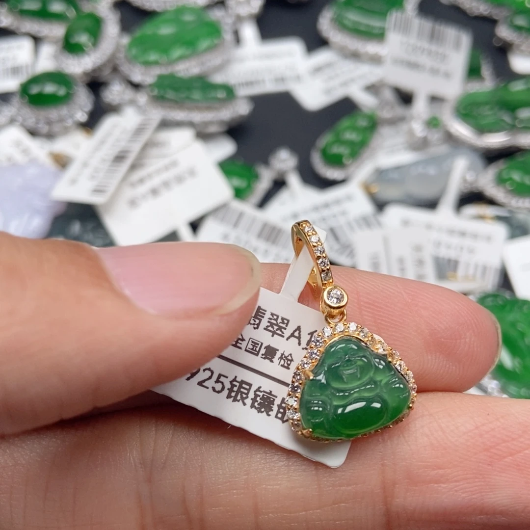 翡翠银S925镶嵌颈饰