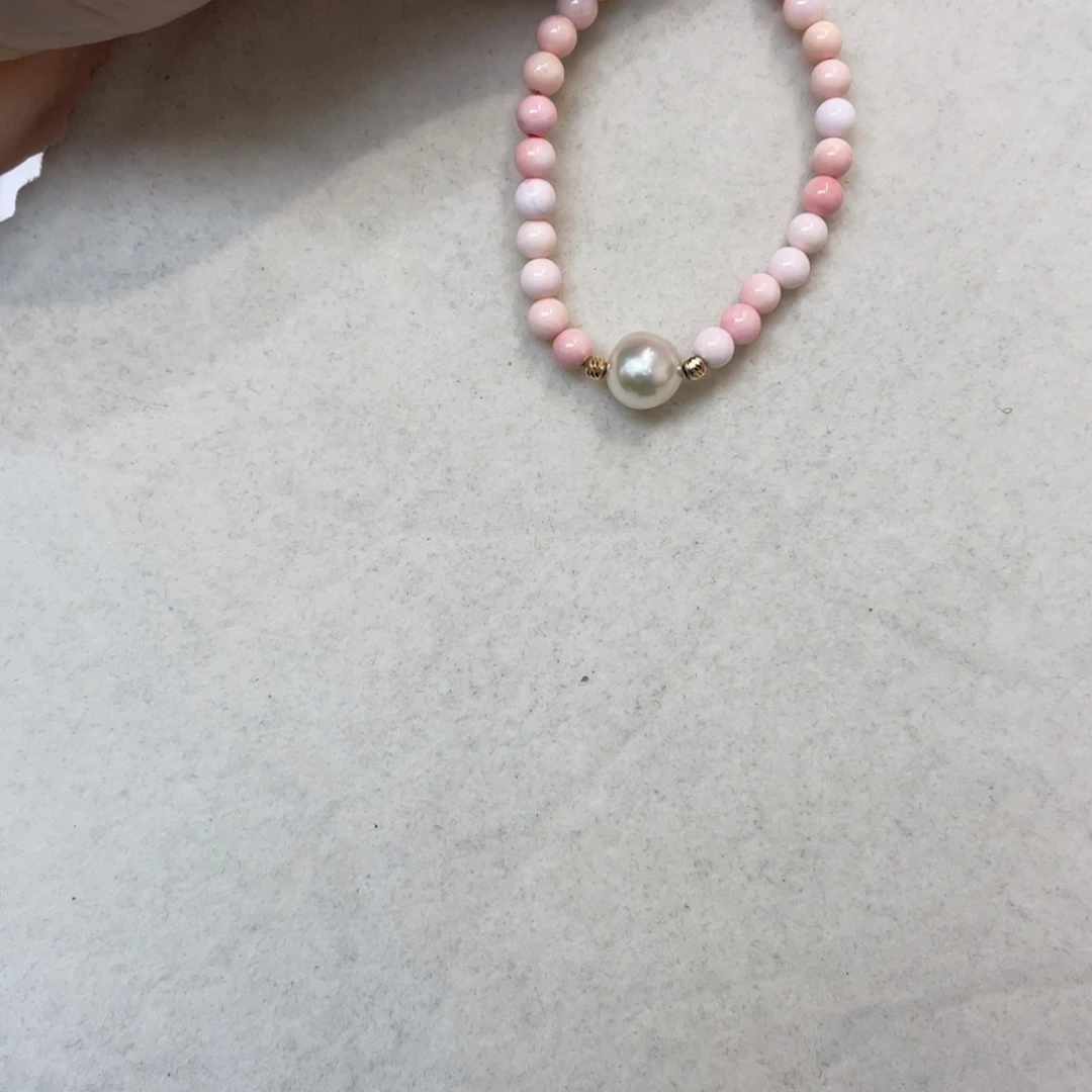 银S925镶嵌拼合珍珠（马贝珠）手绳