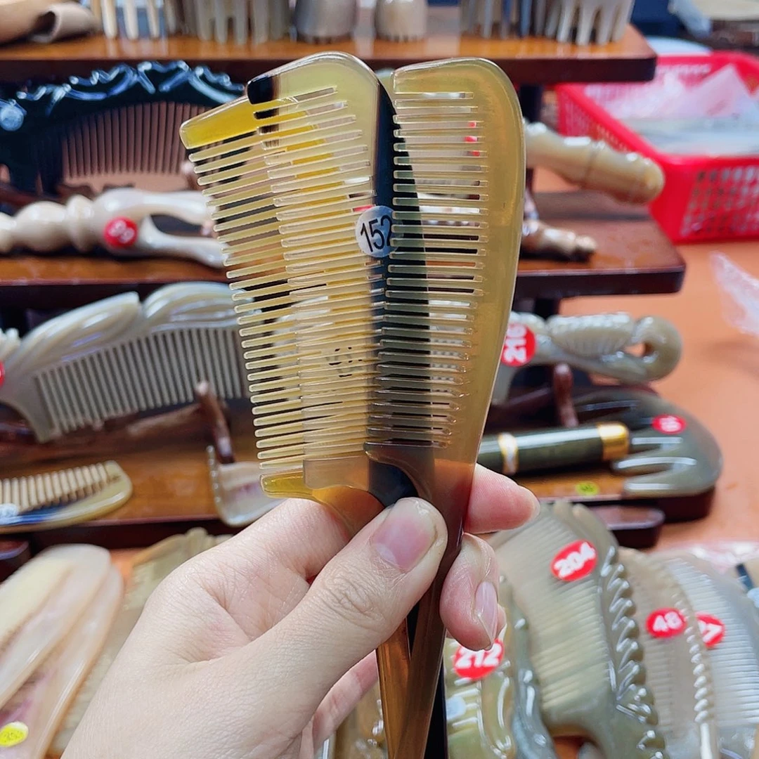 纯手工制作牛角梳挑发梳