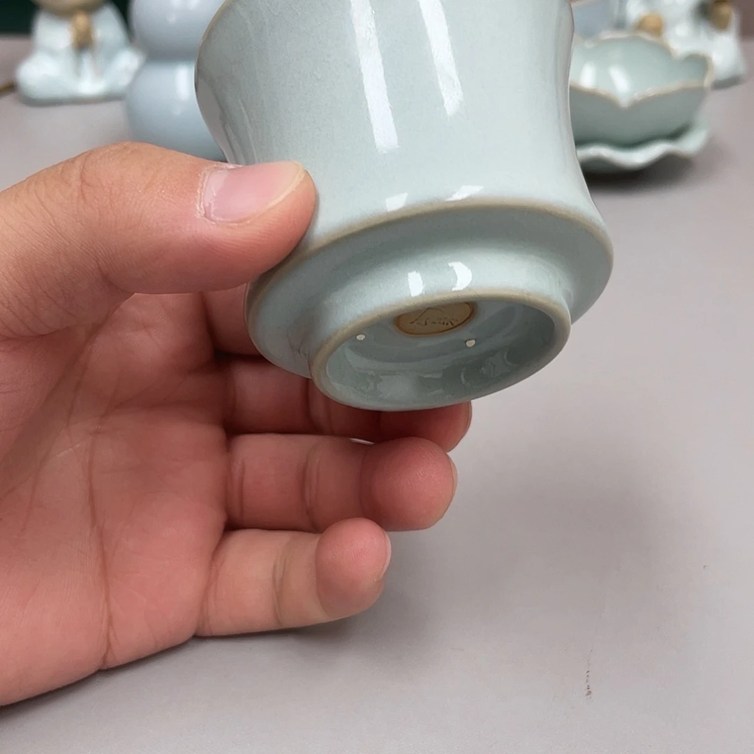 瓷天青色束腰杯赵琳老师