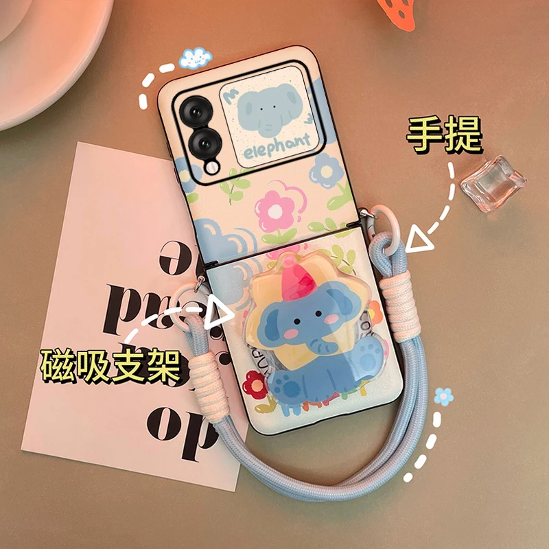 壹适用华为novaflip女款手机壳创意可爱卡通NovaFlip折叠屏保护套