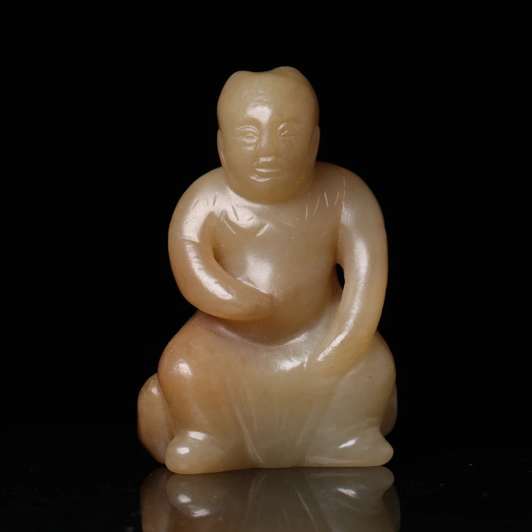 明代和田玉罗汉把件-NX