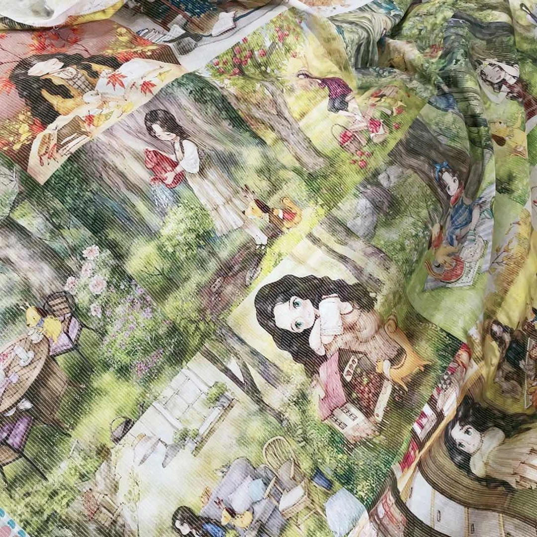 一米价数码人棉1.4米宽果子布艺地卷