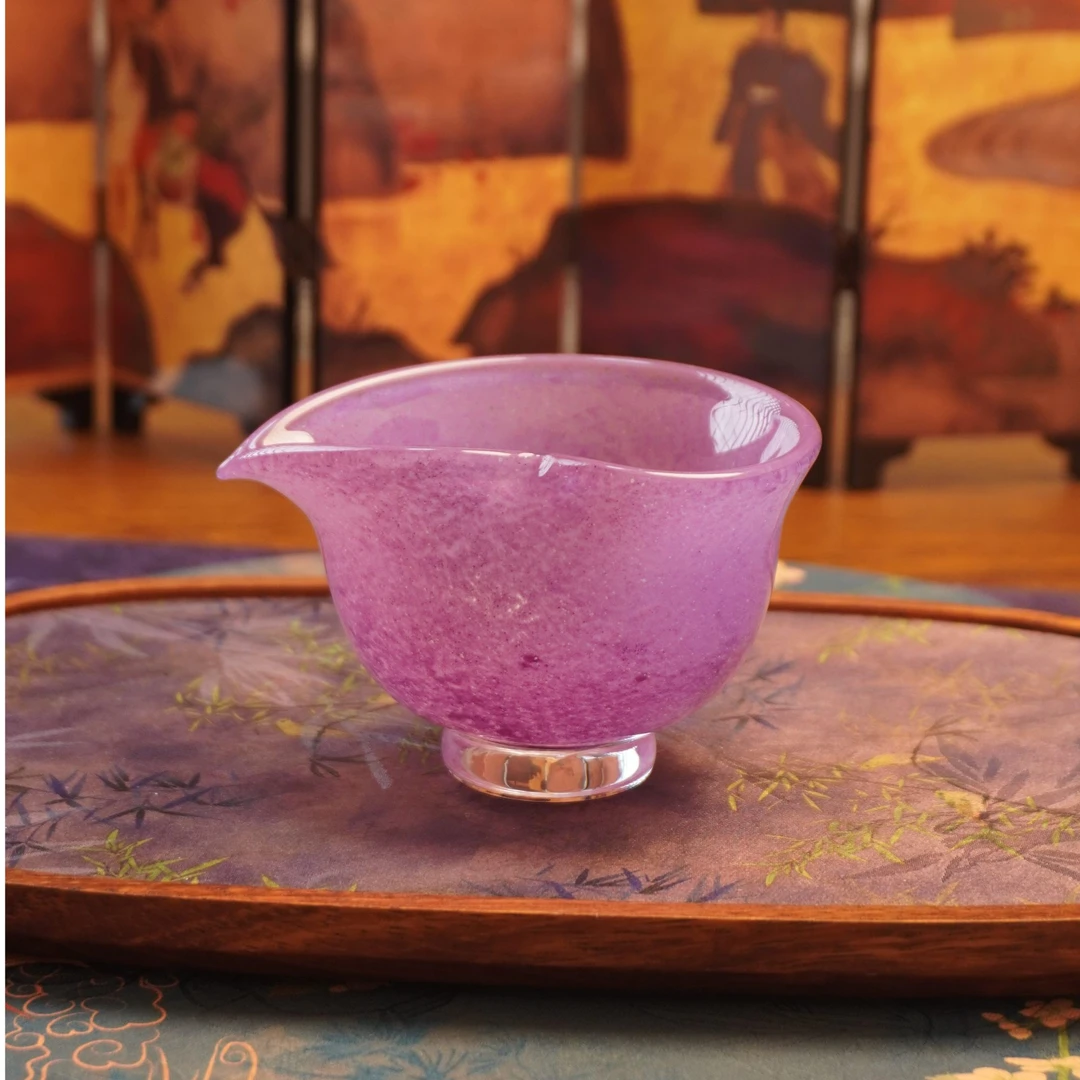 【紫色琉璃公道】纯手工耐高温小容量女士家用琉璃公道杯茶海