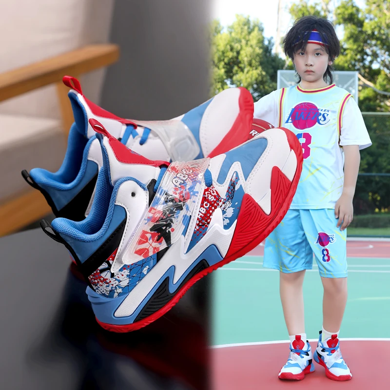 ABC SYR2025秋冬款儿童鞋子皮面防水儿童篮球鞋男孩鞋男童运动鞋