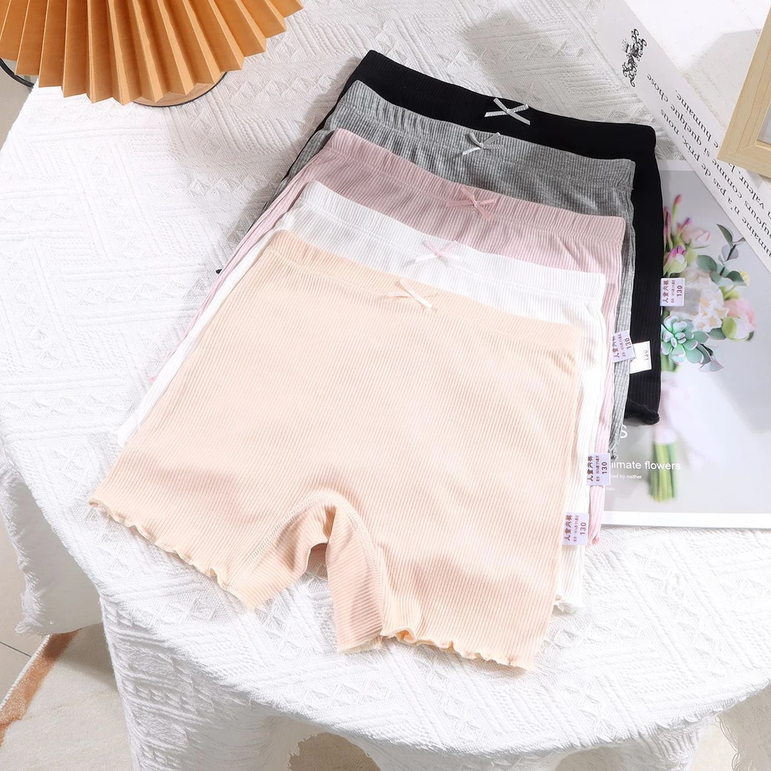 蝴蝶结安全裤防走光打底裤平角夏季少女薄款四角短裤