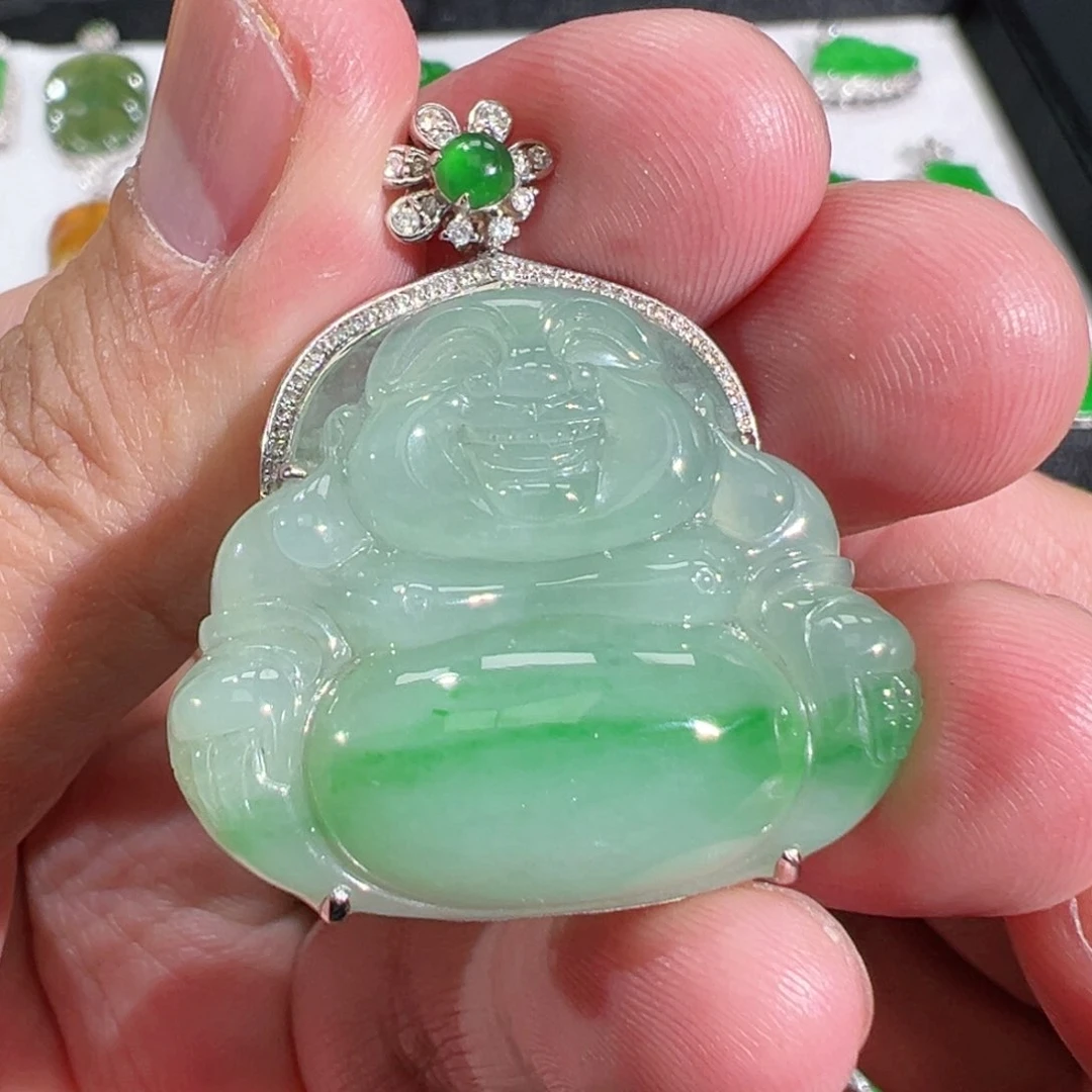 【闪购商品】翡翠吊坠(不含链)18K金镶嵌