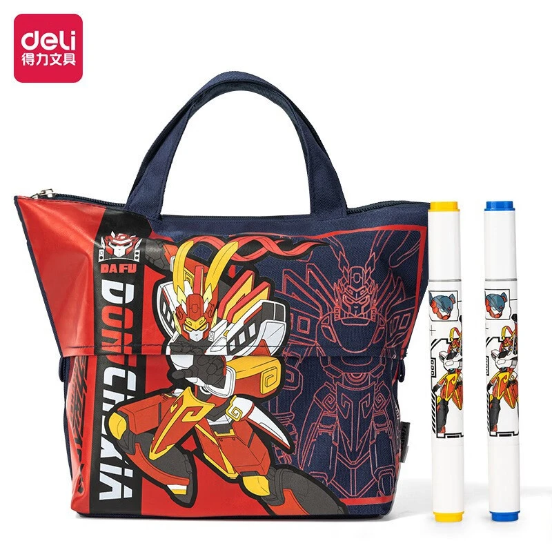 得力彩色双头儿童马克笔60色动车侠易洗马克笔1袋