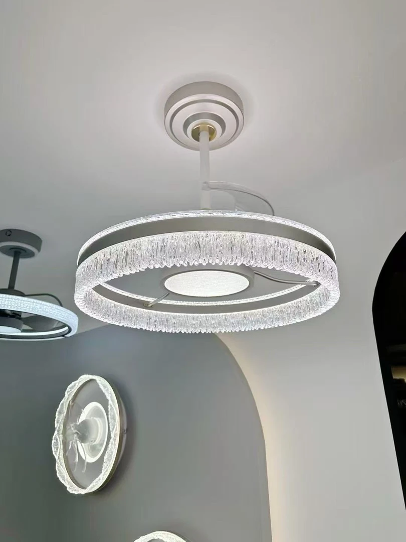 【冰晶麦穗】简约高级感大气隐形风扇灯餐厅卧室书房轻奢吊扇灯吊灯