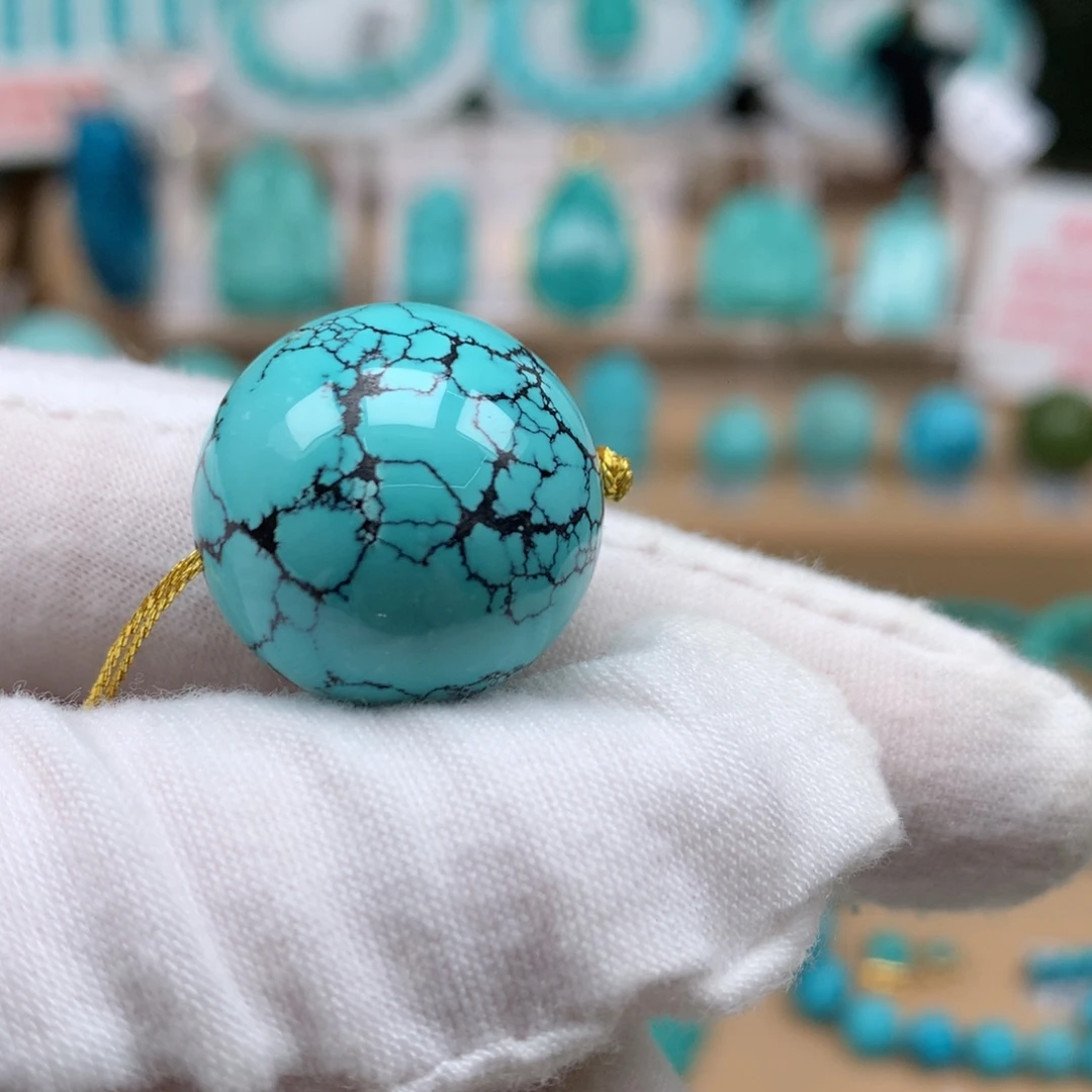 未镶嵌绿松石珠宝奇石20.8mm