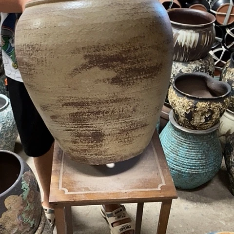 紫砂花盆口28高度38度古色