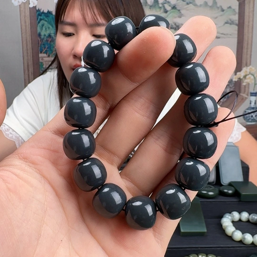 手链未镶嵌和田玉和田玉莫兰迪卡14
