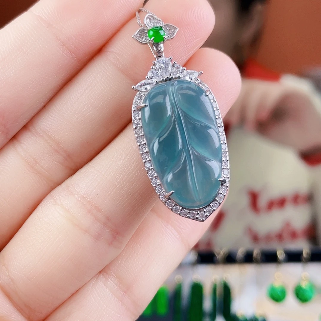 翡翠银S925镶嵌耳饰